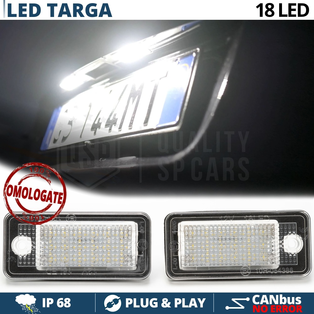 2 Luces de Matricula LED para AUDI A3 A4 A5 A6 A8 Q7 CANBUS 18 LED 6.500K BLANCO FRIO Plug & Play 2 Luces de Matricula LED para AUDI A3 A4 A5 A6 A8 Q7 CANBUS 18 LED 6.500K BLANCO FRIO Plug & Play
