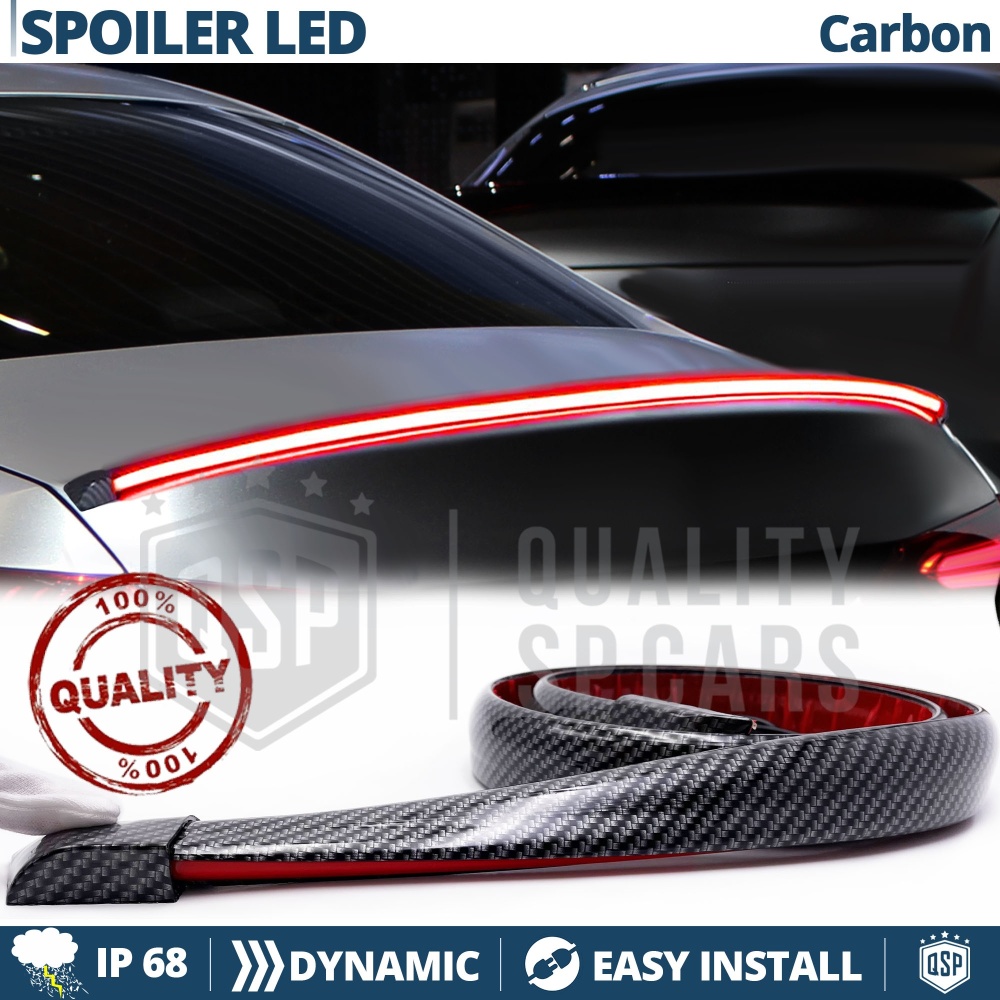LED HECKSPOILER Für Mercedes EQS | DYNAMISCHE LED Dachspoiler Klebender Schwarz Kohlefaser
