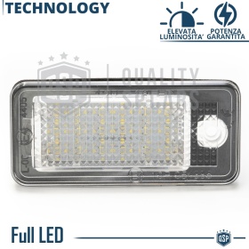 2 Luces de Matricula LED para AUDI A3 A4 A5 A6 A8 Q7 CANBUS 18 LED 6.500K BLANCO FRIO Plug & Play