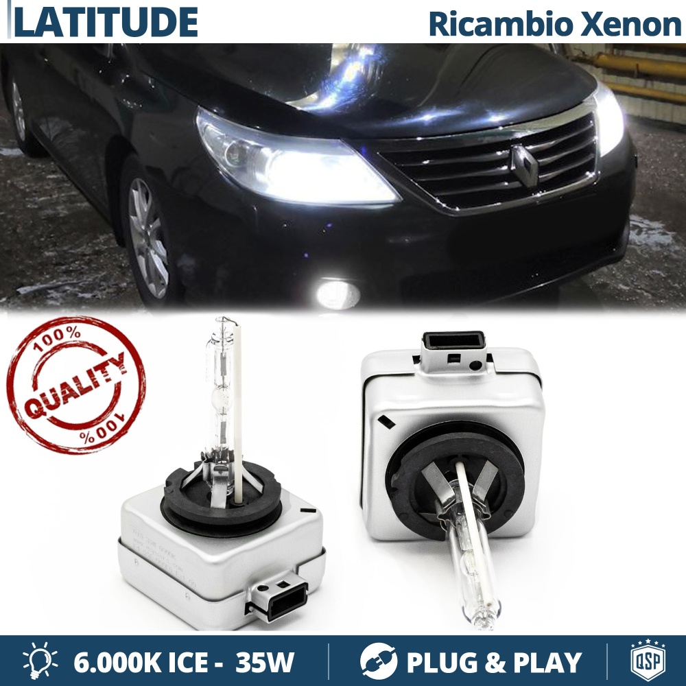 2x Bombillas Bi-Xenon D1S de Repuesto para RENAULT LATITUDE Luz 6.000K Blanco Frio Lámpara 35W