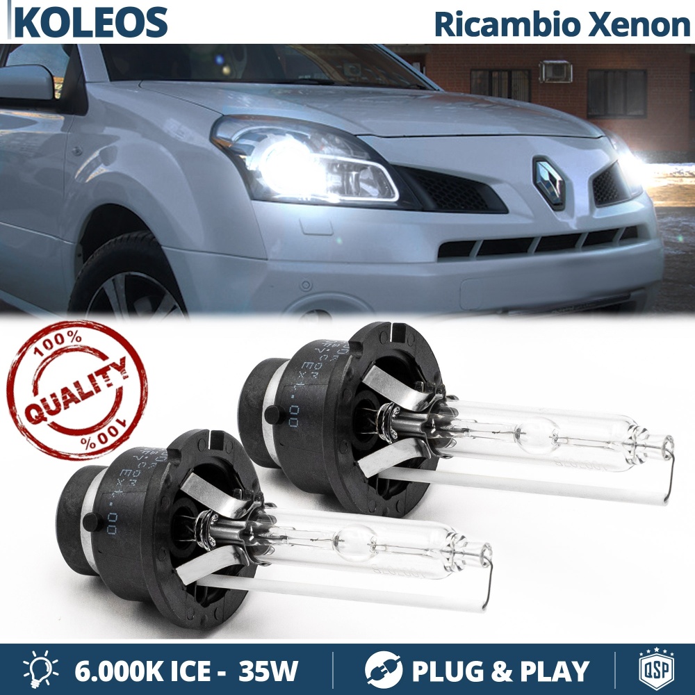 2x Bombillas Bi-Xenon D2S de Repuesto para RENAULT KOLEOS Luz 6.000K Blanco Frio Lámparas 35W