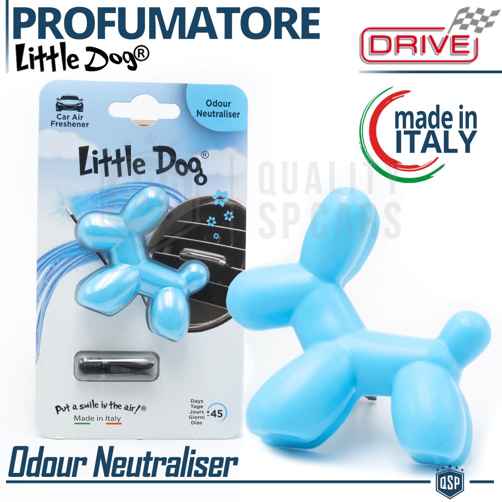 AMBIENTADOR DE COCHE Little Dog® Perrito AZUL | Perfume Interior NEUTRALIZA OLORES 45 Días | MADE IN ITALY