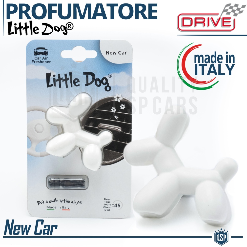 AMBIENTADOR DE COCHE Little Dog® Perrito BLANCO | Perfume Interior COCHE NUOVO 45 Días | MADE IN ITALY