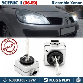 2x Bombillas Xenon D1S de Repuesto para RENAULT SCÉNIC 2 06-09 Luz 6.000K Blanco Frio Lámparas 35W