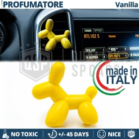 CAR FRESHENER Little Dog® YELLOW | Applicable on Alfa Romeo Air Vents | VANILLA 45 Days