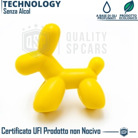 CAR FRESHENER Little Dog® YELLOW | Applicable on Alfa Romeo Air Vents | VANILLA 45 Days