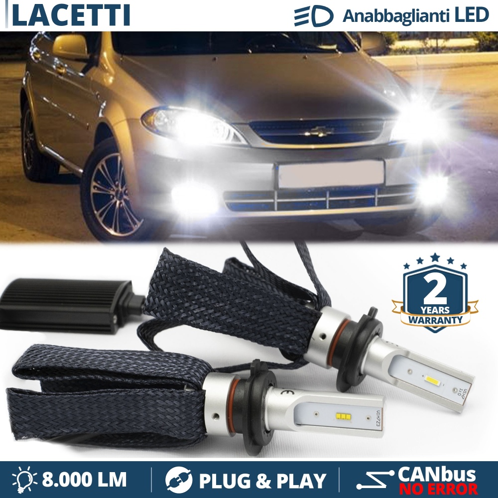 Kit LED H7 para Chevrolet Lacetti Luces de Cruce CANbus | 6500K Blanco Frío 8000LM