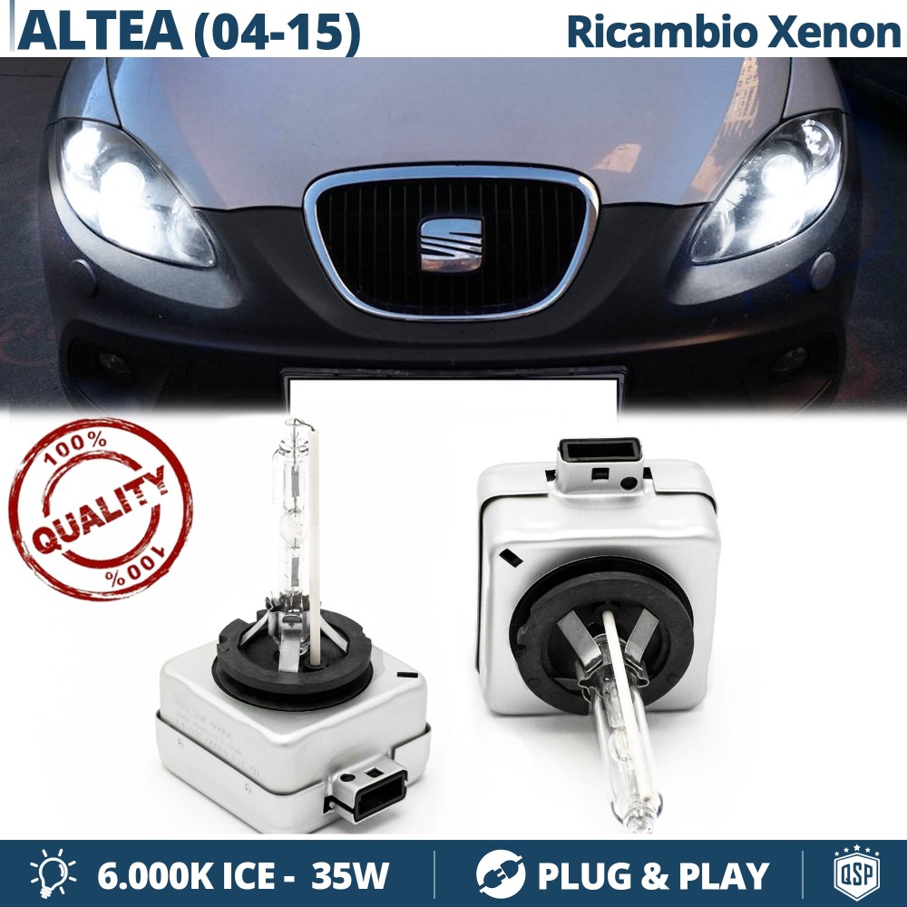 2x Bombillas Bi-Xenon D1S de Repuesto para SEAT ALTEA / ALTEA XL Luz 6.000K Blanco Frio Lámpara 35W