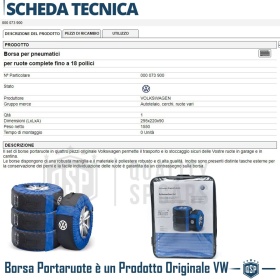 Reifentaschen VW Passat ORIGINAL für 14"-18" Reifen VW Logo | Reifenlagerung in der Garage