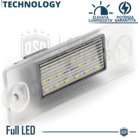 2 Luces de Matricula FULL LED para AUDI A3 (8L) y A4 (B5), CANBUS 18 LED 6.500K BLANCO FRIO Plug & Play