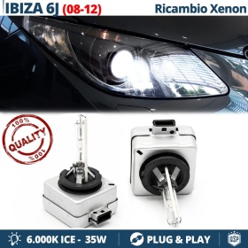2x Bombillas Bi-Xenon D1S de Repuesto para SEAT IBIZA 4 (6J) Luz 6.000K Blanco Frio Lámpara 35W