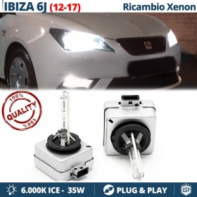 2x Bombillas Bi-Xenon D1S de Repuesto para SEAT IBIZA (6J) (12-17) FACELIFT Luz 6.000K Blanco Frio Lámpara 35W