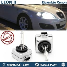 2x Bombillas Bi-Xenon D1S de Repuesto para SEAT LEON 1P (05-12) Luz 6.000K Blanco Frio Lámpara 35W