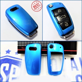 Funda Rígida Llave Mando Azul para Audi A6 (C6) Carcasa Protectora en Abs Térmico