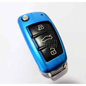 Funda Rígida Llave Mando Azul para Audi A6 (C6) Carcasa Protectora en Abs Térmico