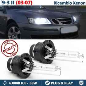 2x Bombillas Bi-Xenon D2S de Repuesto para SAAB 9-3 2 03-08 Luz 6.000K Blanco Frio Lámpara 35W
