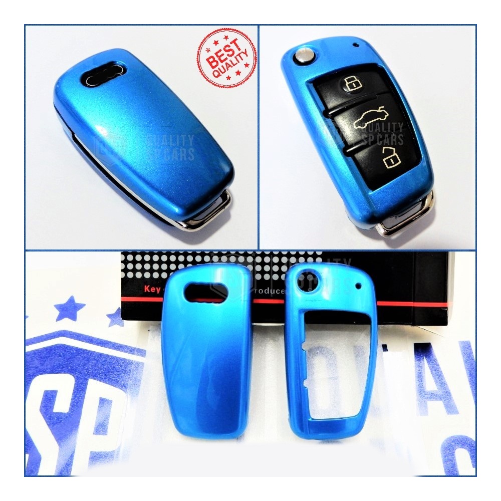 Funda Rígida Llave Mando Azul para Audi Q7 (4L) Carcasa Protectora en Abs Térmico Funda Rígida Llave Mando Azul para Audi Q7 (4L) Carcasa Protectora en Abs Térmico