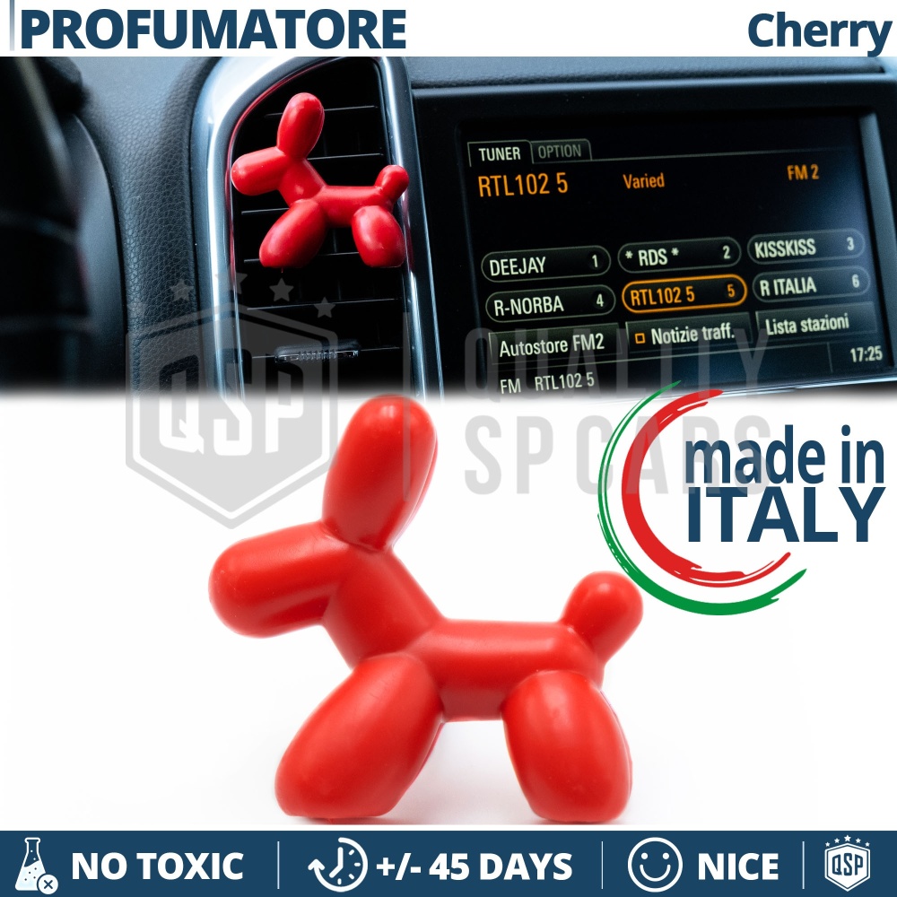 CAR FRESHENER Little Dog® RED | Applicable on Jaguar Air Vents | CHERRY 45 Days