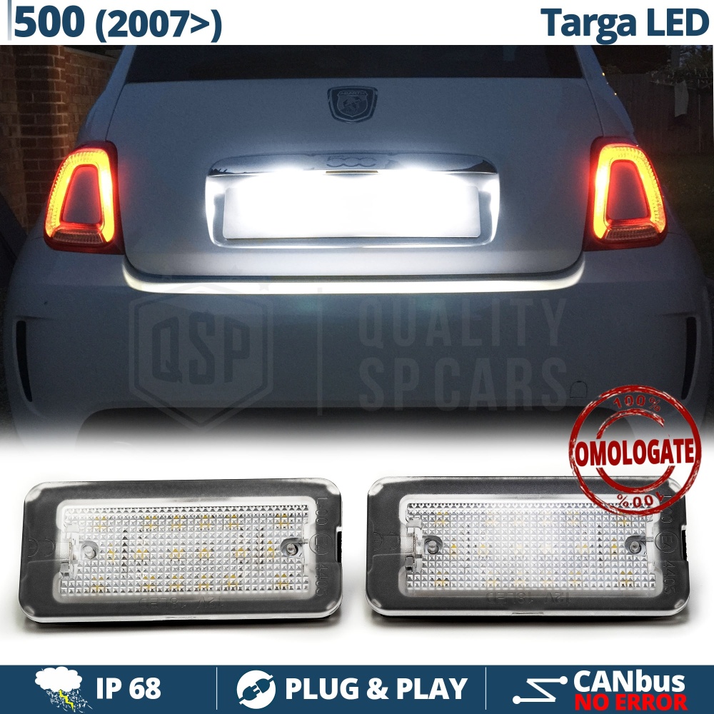 2 Luces de Matricula Led Canbus para Fiat 500 500c, 18 Led 6.500k Blanco Frío, Plug & Play 2 Luces de Matricula Led Canbus para Fiat 500 500c, 18 Led 6.500k Blanco Frío, Plug & Play