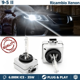 2x Bombillas Bi-Xenon D1S de Repuesto para SAAB 9-5 II (09-12) Luz 6.000K Blanco Frio Lámpara 35W