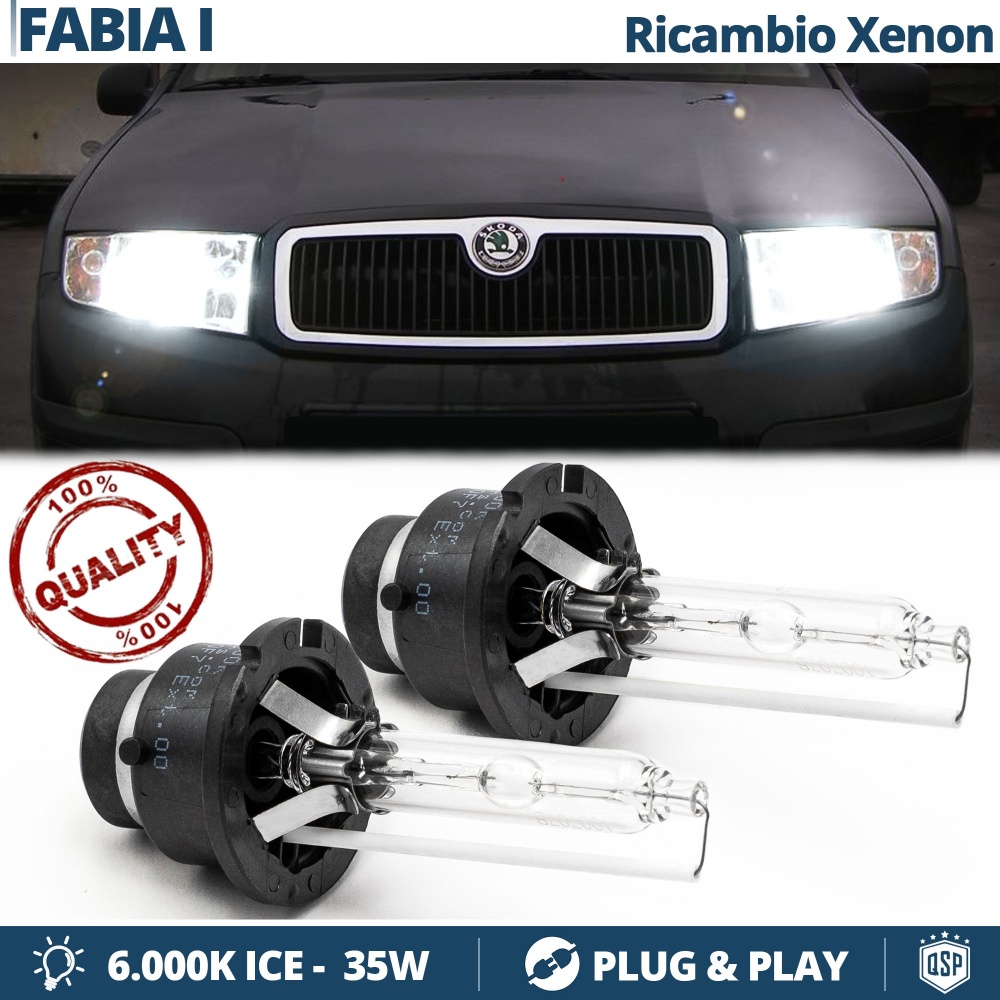 2x Bombillas Xenon D2S de Repuesto para SKODA FABIA I (6Y) Luz 6.000K Blanco Frio Lámpara 35W