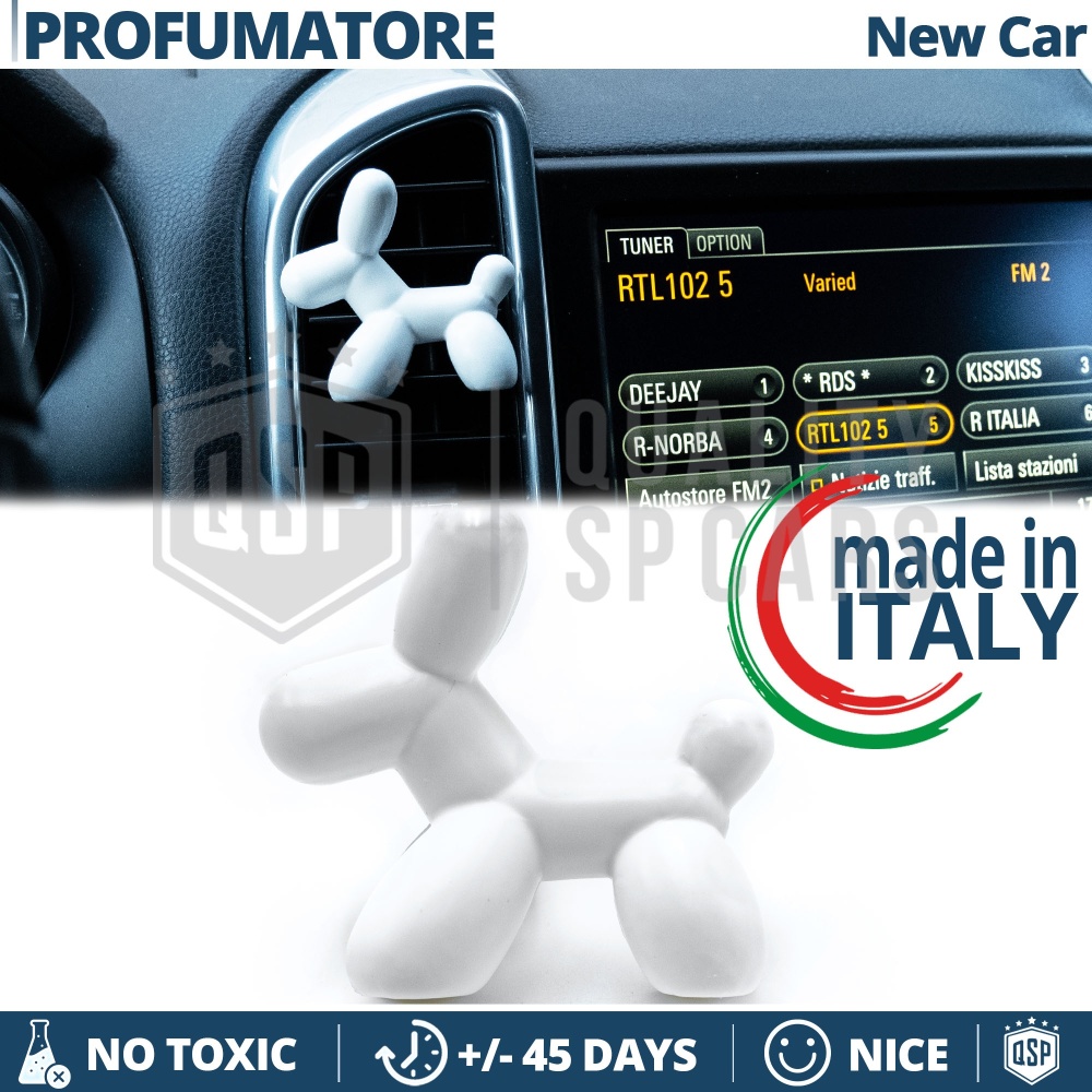 CAR FRESHENER Little Dog® WHITE | Applicable on Bmw Air Vents | NEW CAR 45 Days