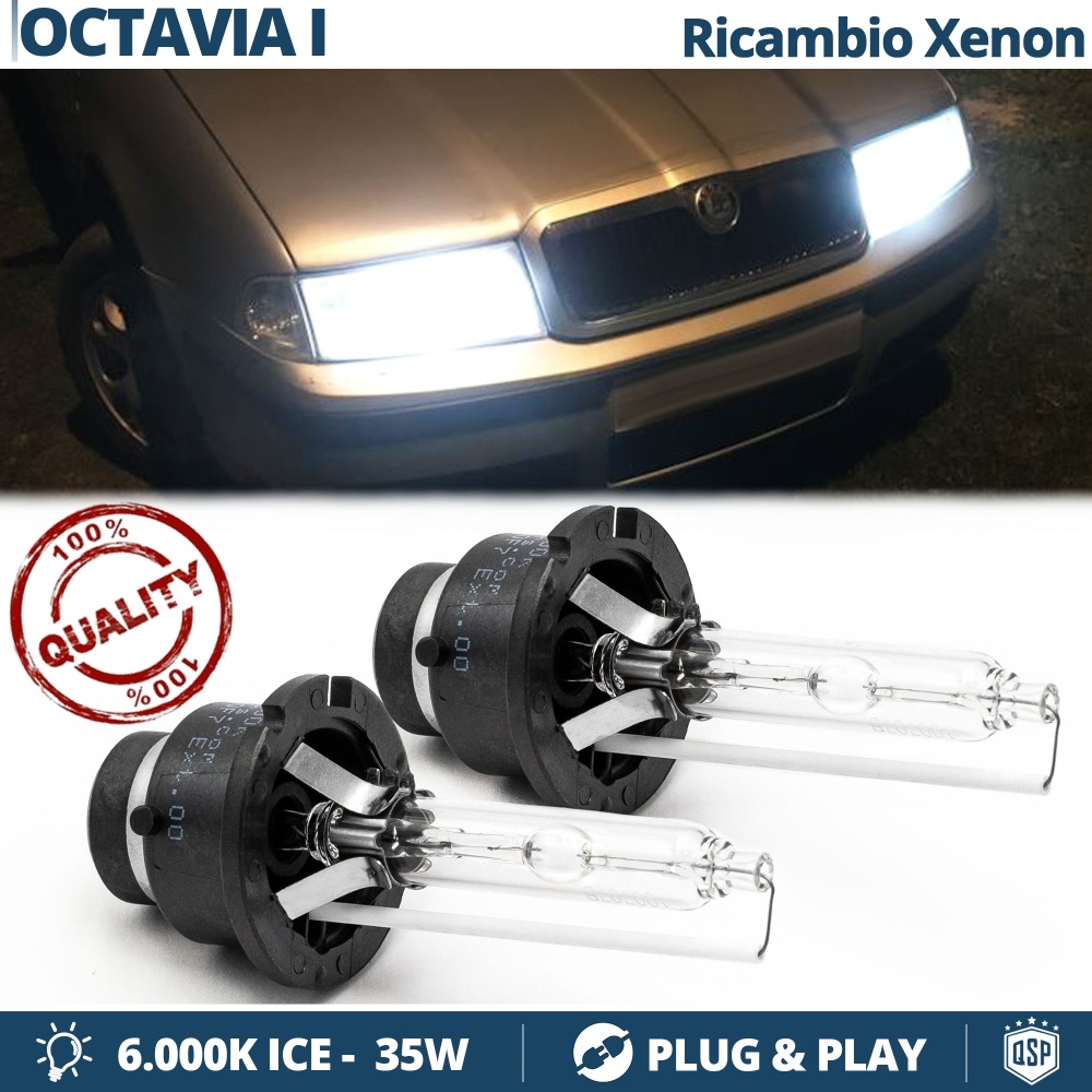 2x Bombillas Xenon D2S de Repuesto para SKODA OCTAVIA 1 (96-04) Luz 6.000K Blanco Frio Lámpara 35W