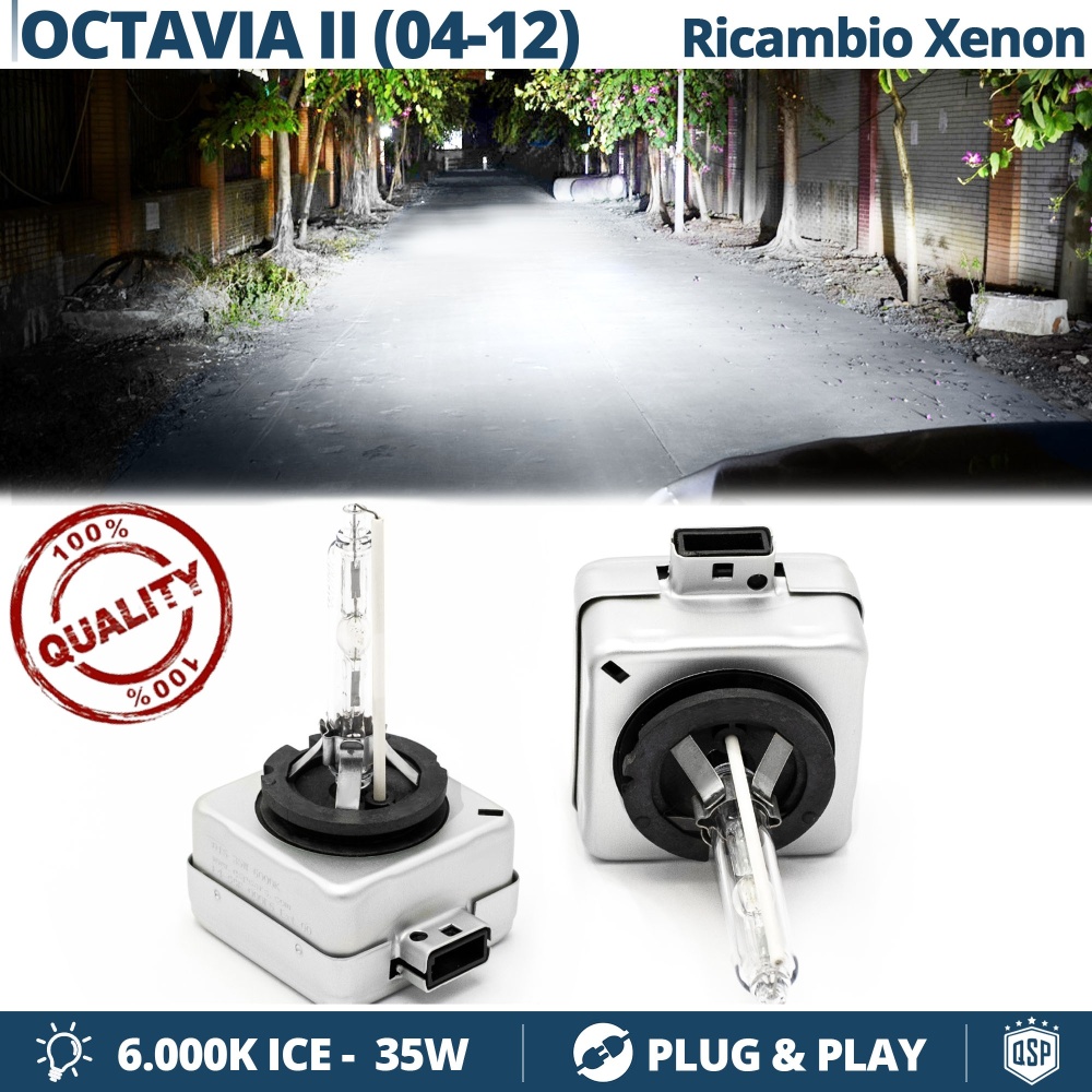 2x D1S Xenon Replacement Bulbs for SKODA OCTAVIA 2 HID 6.000K White Ice 35W 2x D1S Xenon Replacement Bulbs for SKODA OCTAVIA 2 HID 6.000K White Ice 35W