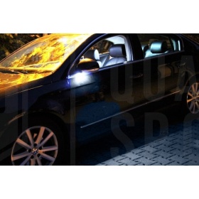 2 LUCES CHARCO DEBAJO ESPEJOS LED para VW GOLF 5, PASSAT B6, EOS, JETTA III, Sharan 1, CANBUS 6.500K BLANCO FRIO Plug & Play