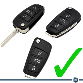 Grey Hard Remote Key Cover for Audi A3 (8P\PA) 2003-2013 Protector Shell Case in Thermal Abs
