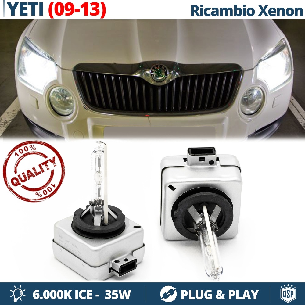 2x Bombillas Bi-Xenon D1S de Repuesto para SKODA YETI 09-13 Luz 6.000K Blanco Frio Lámpara 35W