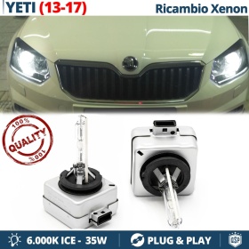 2x Bombillas Bi-Xenon D3S de Repuesto para SKODA YETI 13-17 Luz 6.000K Blanco Frio Lámpara 35W