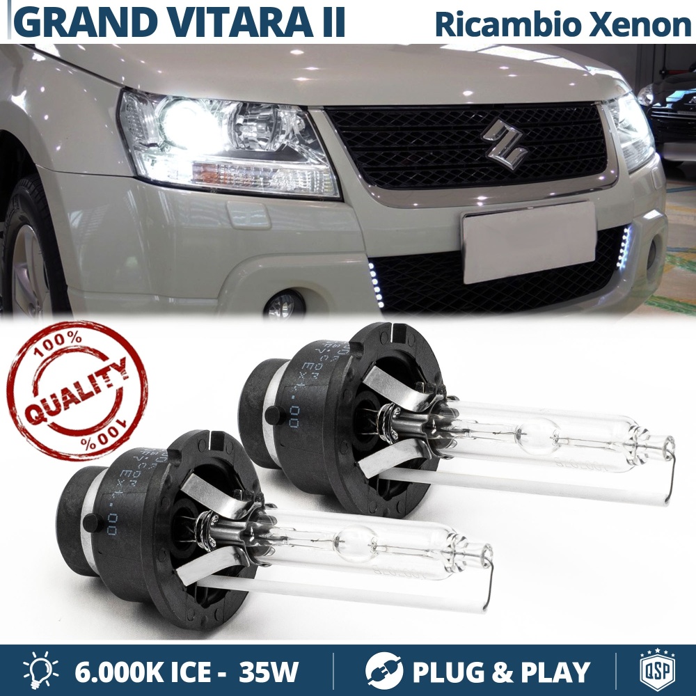 2x Bombillas Xenon D2S de Repuesto para SUZUKI GRAND VITARA 2 (05-15) Luz 6.000K Blanco Frio Lámpara 35W