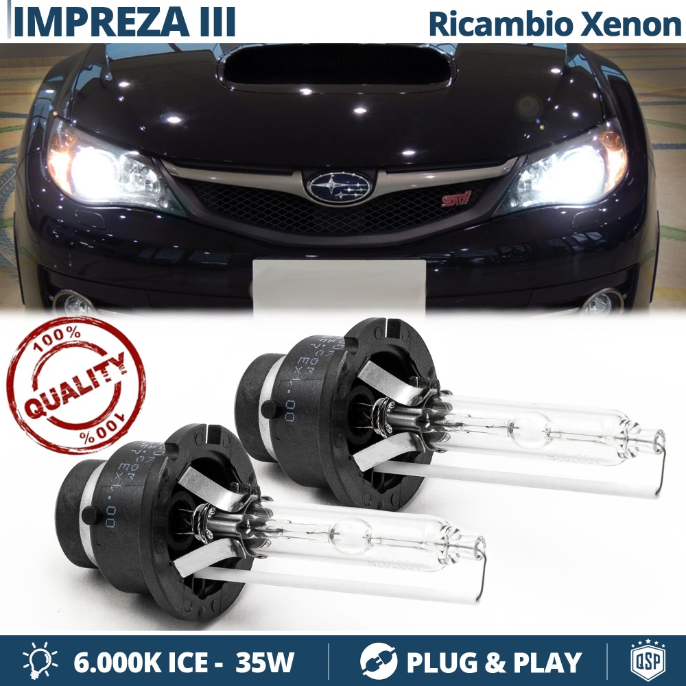 2x Bombillas Xenon D2S de Repuesto para SUBARU IMPREZA 3 Luz 6.000K Blanco Frio Lámpara 35W