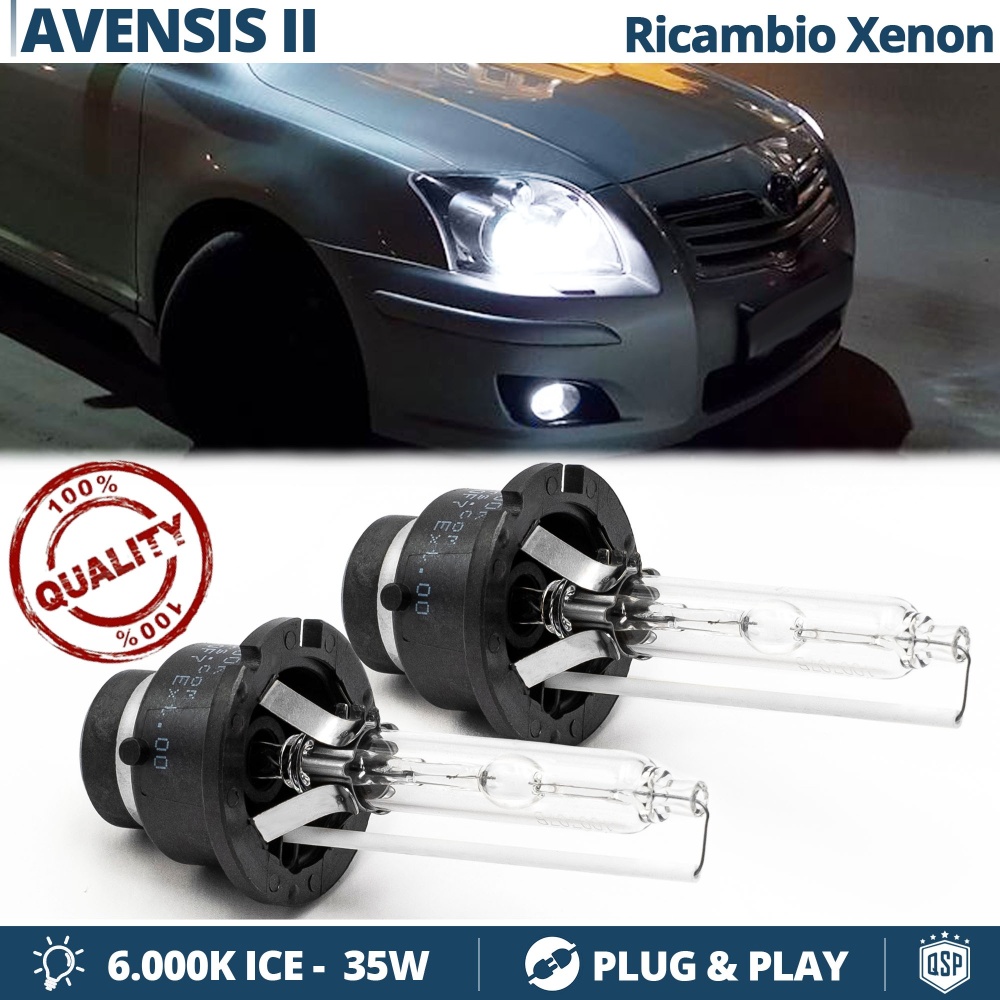 2x Bombillas Xenon D2S de Repuesto para TOYOTA AVENSIS 2 03-05 Luz 6.000K Blanco Frio Lámpara 35W