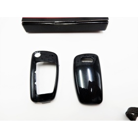 Metallic BLACK Hard Remote Key Cover for Audi Q3 (8U - F3) PROTECTOR Shell Case in Thermal Abs