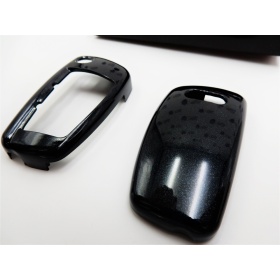 Metallic BLACK Hard Remote Key Cover for Audi Q3 (8U - F3) PROTECTOR Shell Case in Thermal Abs