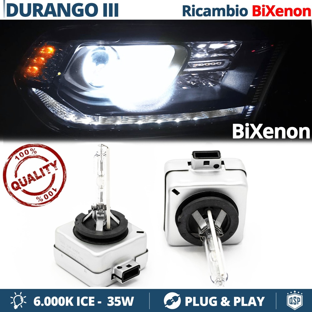 2x D3S Bi-Xenon Replacement Bulbs for Dodge DURANGO 3 Facelift HID 6.000K White Ice 35W 2x D3S Bi-Xenon Replacement Bulbs for Dodge DURANGO 3 Facelift HID 6.000K White Ice 35W