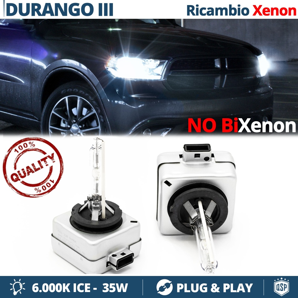 2x Bombillas Xenon D1S de Repuesto para Dodge Durango 3 10-14 Luz 6.000K Blanco Frio Lámpara 35W