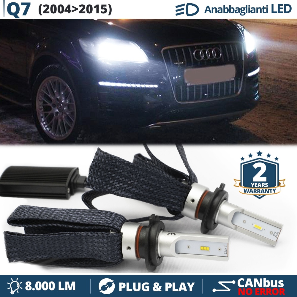 Kit LED H7 para Audi Q7 4L Luces de Cruce CANbus | 6500K Blanco Frío 8000LM