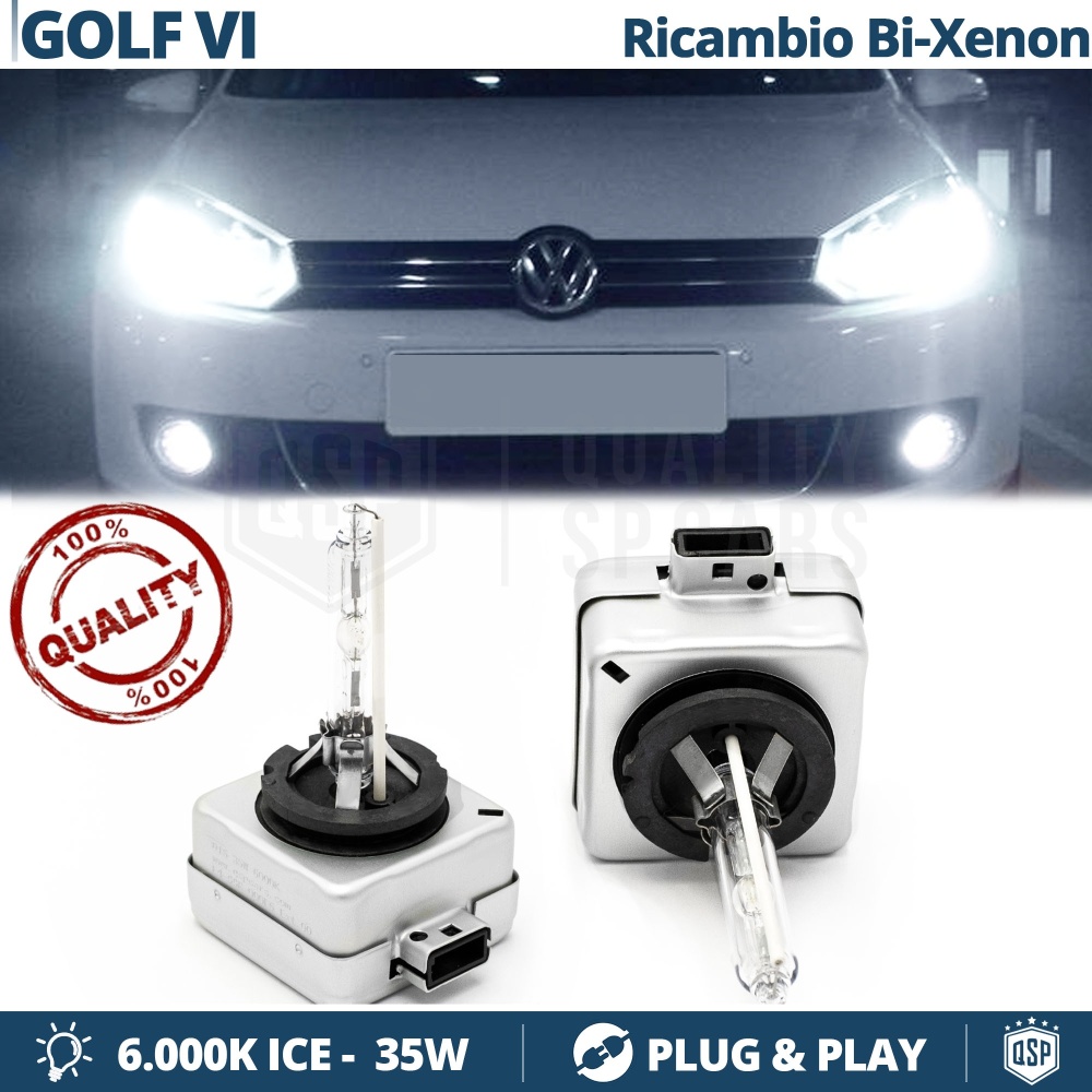 2x D1S Bi-Xenon Brenner Scheinwerferlampe für VOLKSWAGEN GOLF 6 Ersatzlampe 6.000K Weiße 35W