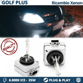 2x D1S Bi-Xenon Brenner Scheinwerferlampe für VOLKSWAGEN GOLF PLUS Ersatzlampe 6.000K Weiße 35W