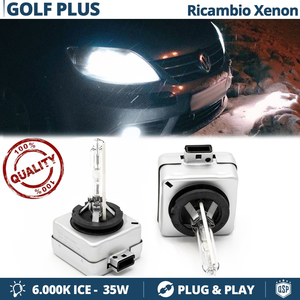 2x D1S Bi-Xenon Brenner Scheinwerferlampe für VOLKSWAGEN GOLF PLUS Ersatzlampe 6.000K Weiße 35W
