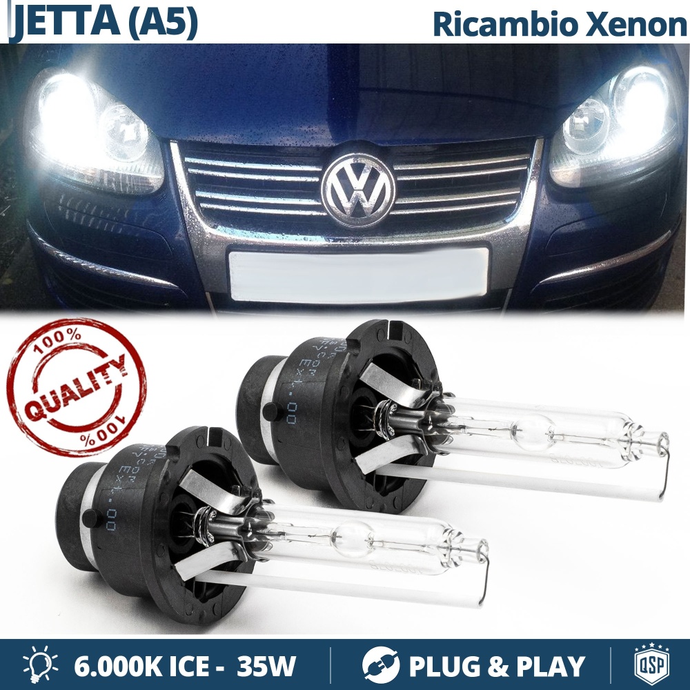 2x Bombillas Xenon D2S de Repuesto para VOLKSWAGEN JETTA (A5) Luz 6.000K Blanco Frio Lámpara 35W