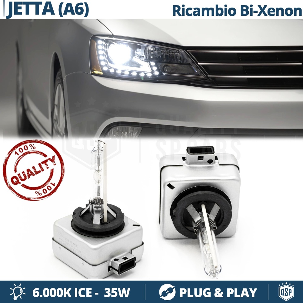 2x Bombillas Bi-Xenon D3S de Repuesto para VOLKSWAGEN JETTA (A6) Luz 6.000K Blanco Frio Lámpara 35W