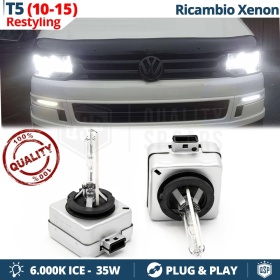 2x Bombillas Xenon D3S de Repuesto para VOLKSWAGEN MULTIVAN TRANSPORTER T5 10-15 Luz 6.000K Blanco Frio Lámpara 35W
