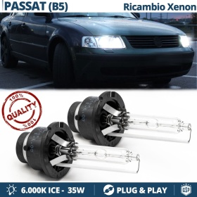 Coppia Lampadine di Ricambio Xenon D2S per VOLKSWAGEN PASSAT B5 Luci Bianco Ghiaccio 6000K 35W