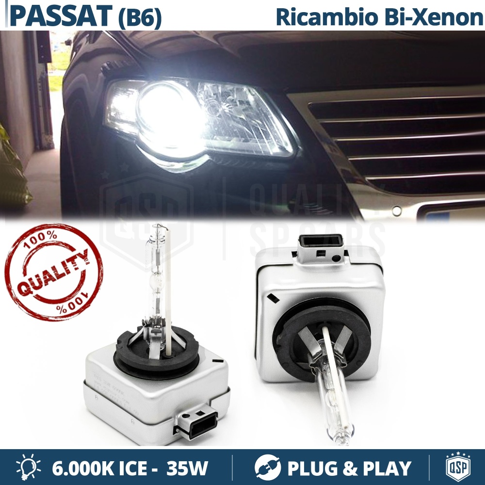 2x Bombillas Bi-Xenon D1S de Repuesto para VOLKSWAGEN PASSAT B6 Luz 6.000K Blanco Frio Lámpara 35W