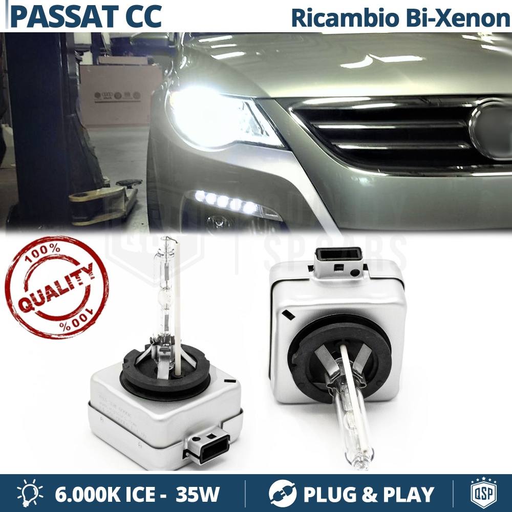 2x Bombillas Bi-Xenon D1S de Repuesto para VOLKSWAGEN PASSAT CC Luz 6.000K Blanco Frio Lámpara 35W