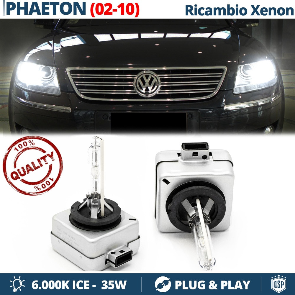 2x Bombillas Xenon D1S de Repuesto para VOLKSWAGEN PHAETON 02-10 Luz 6.000K Blanco Frio Lámpara 35W
